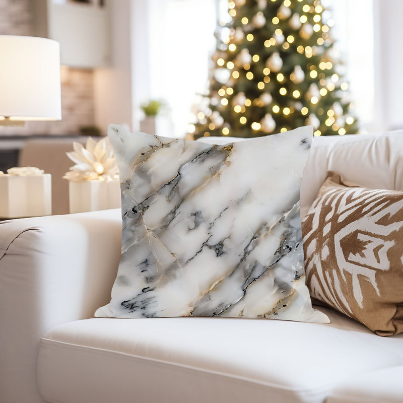 Abstract Geode Pattern Marble I Modern Throw Pillow Cover, 18x18
