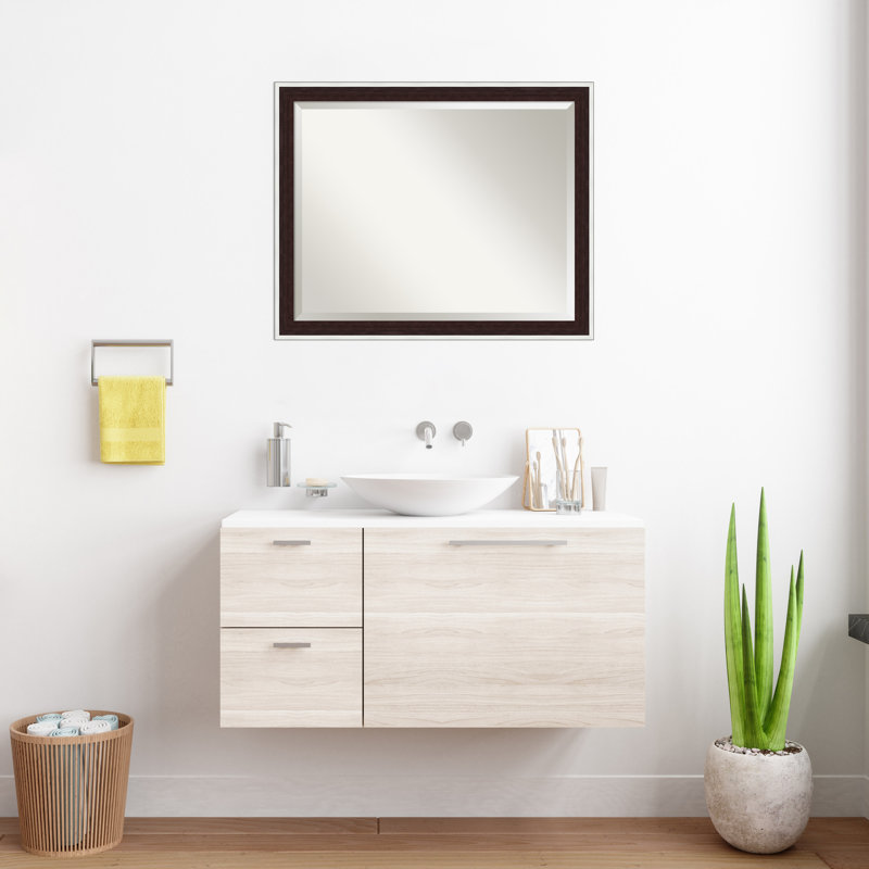 Miroir mural de salle de bain Maya, Argent espresso, 25.25" x 31.25"