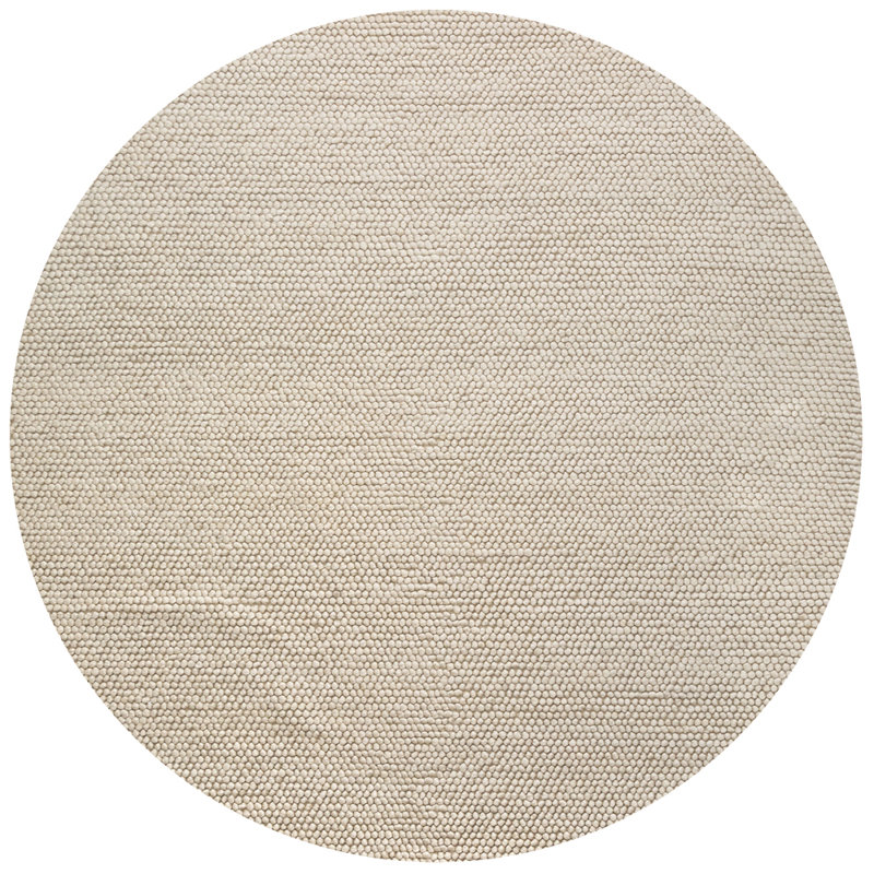 Karma Wool Area Rug in Cream, Round 8'2"