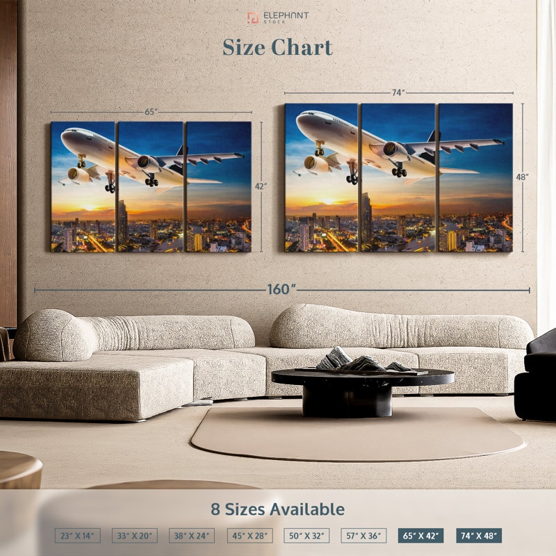 «Transport Plane» sur, H 48 po x l 74 po x P 1,25 po