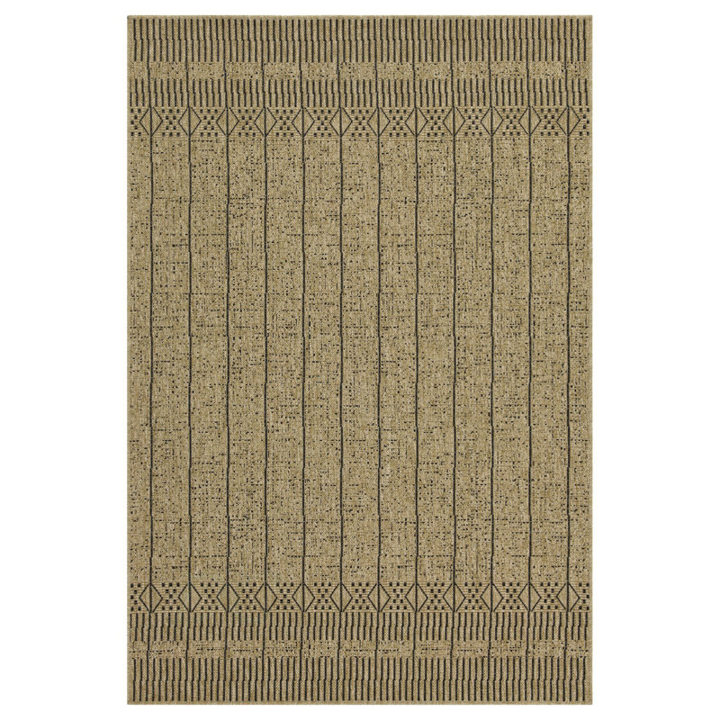 Earth GC_NTL1008 Jute/Black 5 Ft. 3 In. X 7 Ft. 3 In. Indoor/Outdoor Area Rug, Rectangle 5'3" x 7'3", Natural/Black