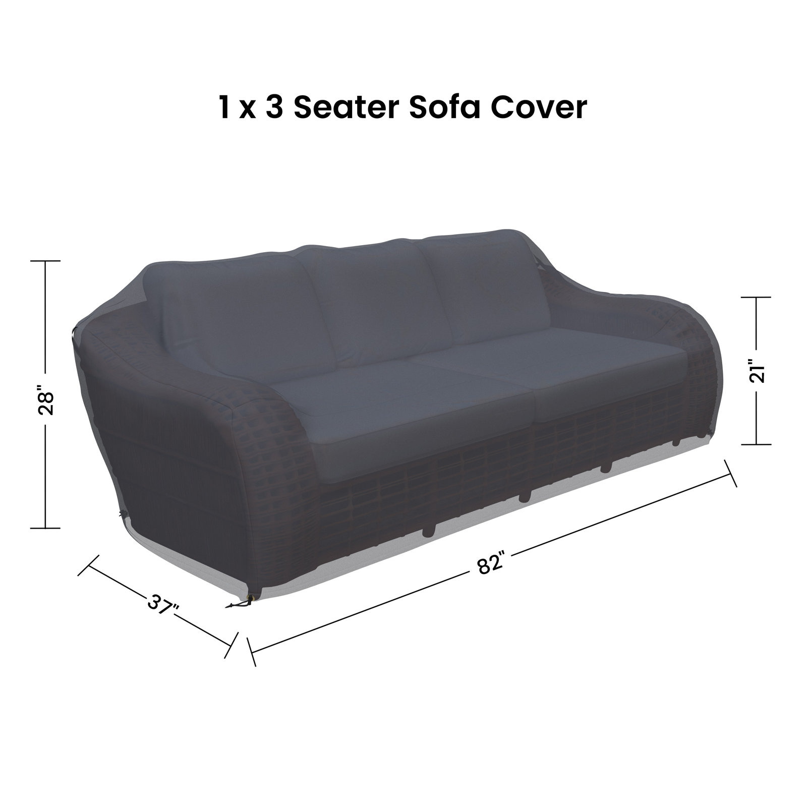 81" Wicker Outdoor Patio Sofa Cover