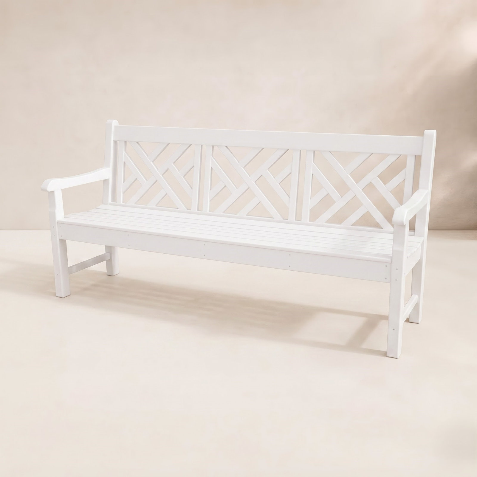 POLYWOOD® Rockford 72" Garden Bench, White