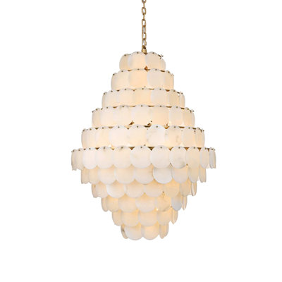 Lustre albâtre Idamay de 42 pouces en or satiné