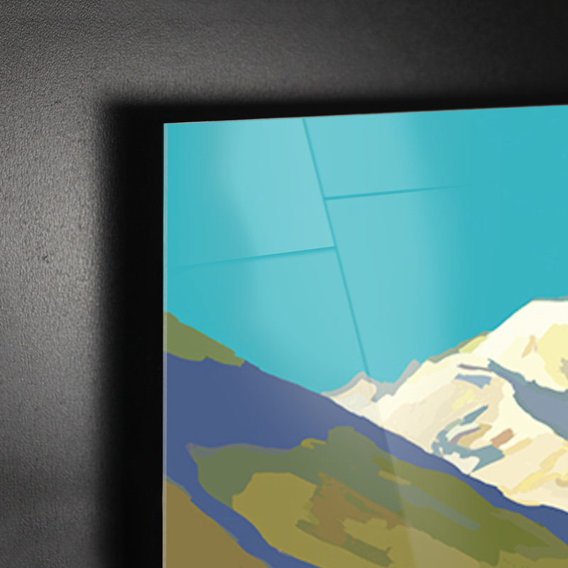 Mount Rainier - Rectangle Painting on Glass