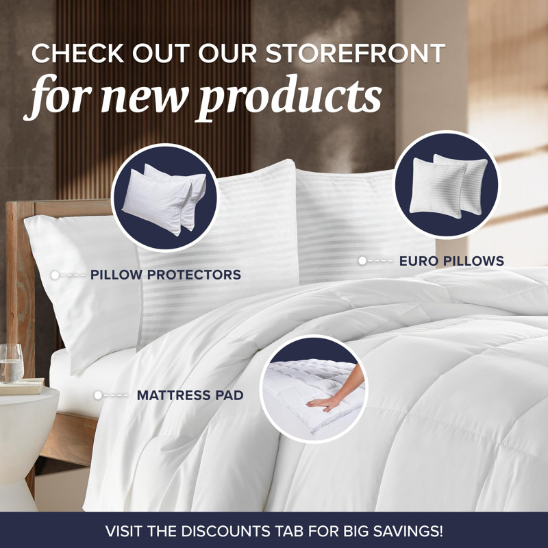 Luxury White Down Alternative Memory Foam Bed Pillows Set