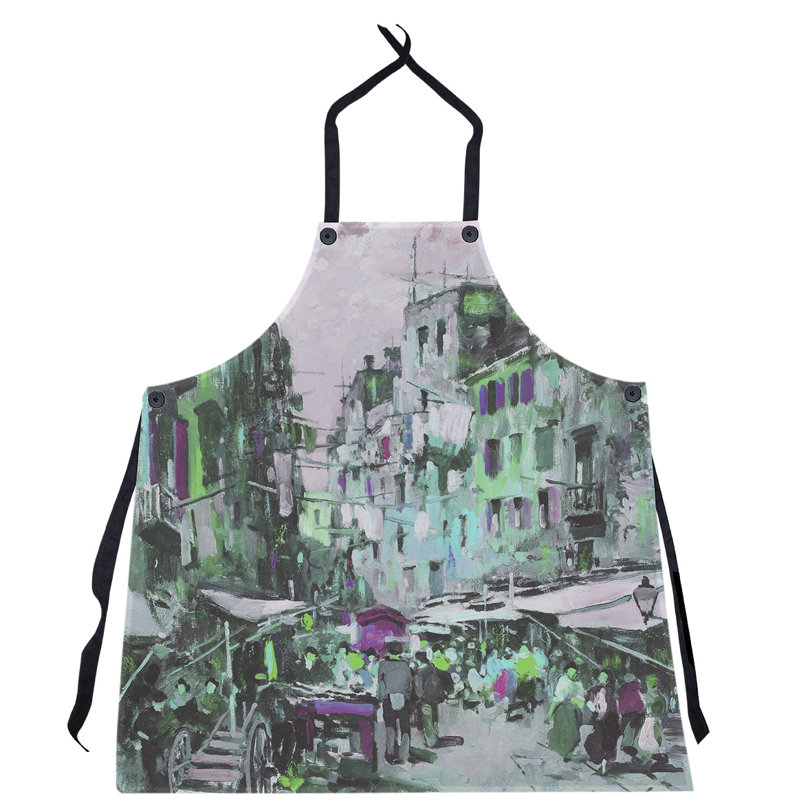 Bib Apron, Pink/Green