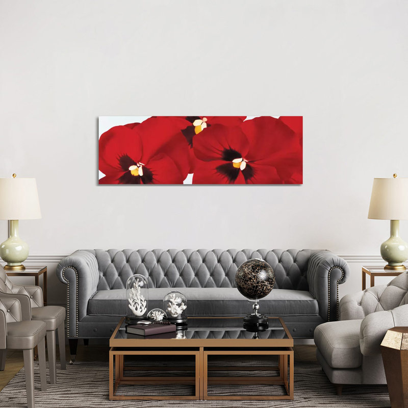 Red I (Pansies) 1 Piece Wrapped Canvas Panoramic Wall Art, 152.4 cm H x 50.8 cm W x 1.91 cm D