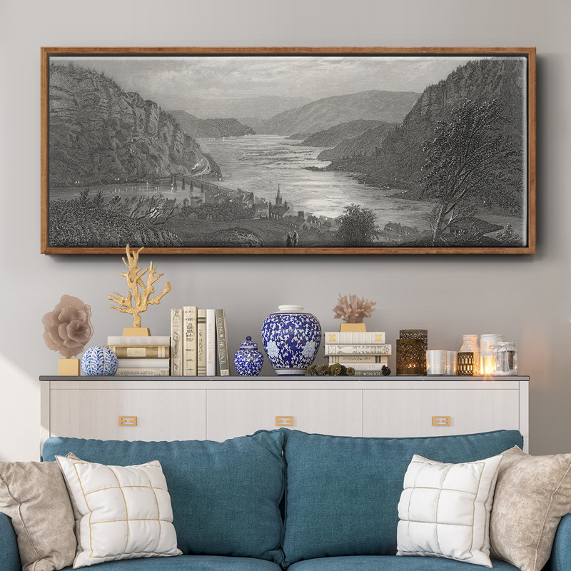 Harper's Ferry by Moonlight- Framed Canvas