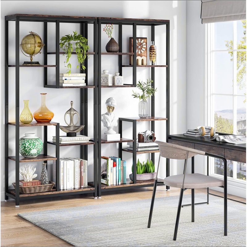 69.2" 6-Tier Industrial 8-Shelf Etagere Bookcase Storage Display Rack For Living Room, Bedroom