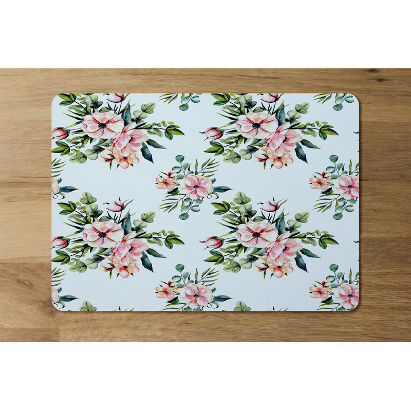 Pawtucket Polyester, Wood Floral Rectangle Placemat