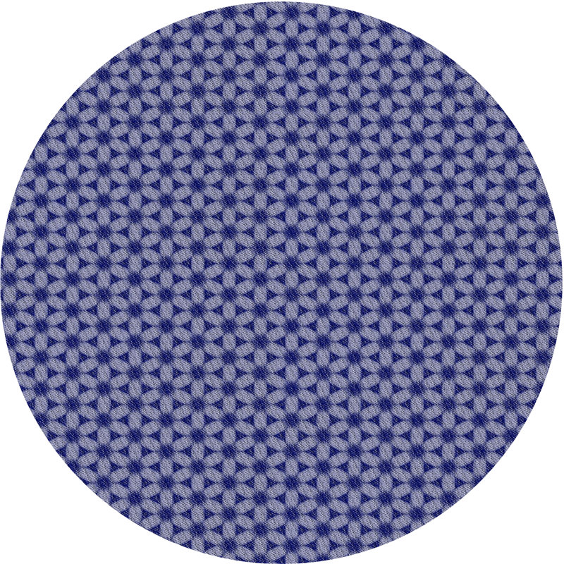 Tapis de zone bleue à motifs, Rond 5 pi