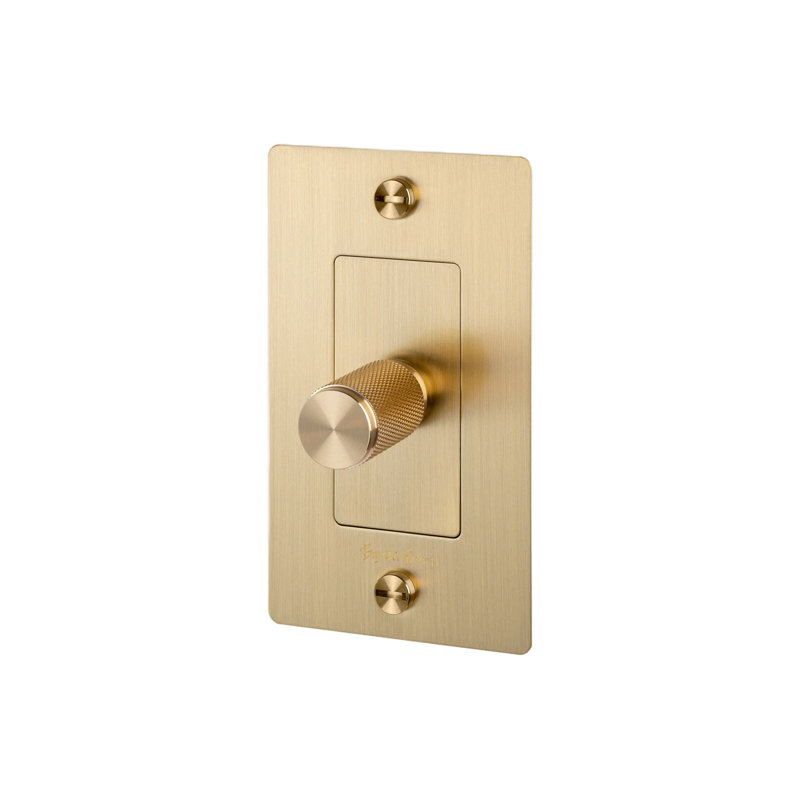 1G Dimmer / Logo, Brass, 1 Gang