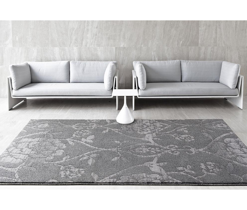 Tapis d'intérieur/extérieur gris Murphysboro, Rectangle de 10 pi x 13 pi