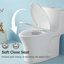 Toilette monobloc 1,1 / 1,60 blanc brillant, hauteur de confort allongée, siège à fermeture douce, chasse d'eau 1000 grammes, eau, facilité d'installation au sol, conception de l'eau, installation sans effort