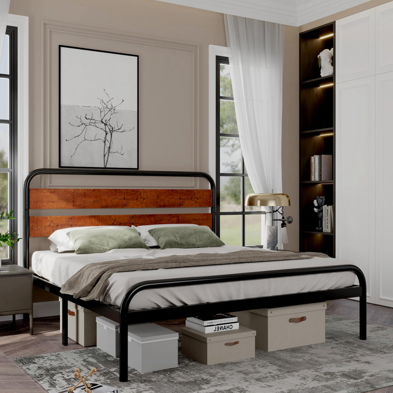 Bed, King, Light Brown
