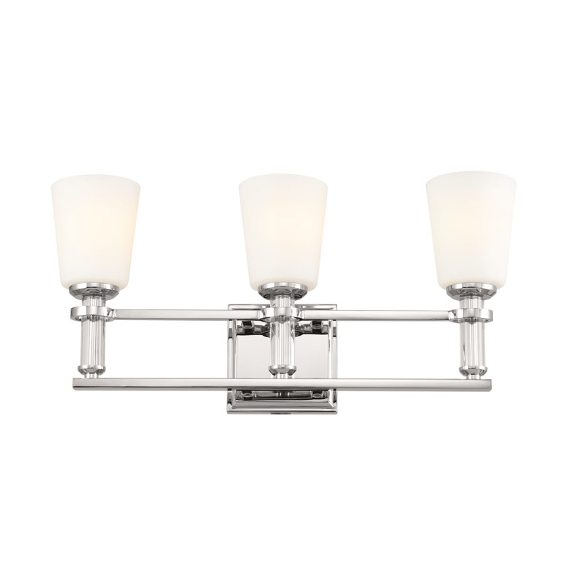 Burnita Dimmable Vanity Light, Polished Nickel, 3