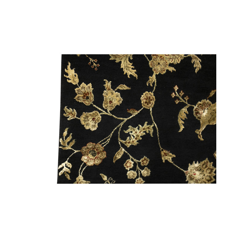 Hand-Knotted High-Quality Black Area Rug