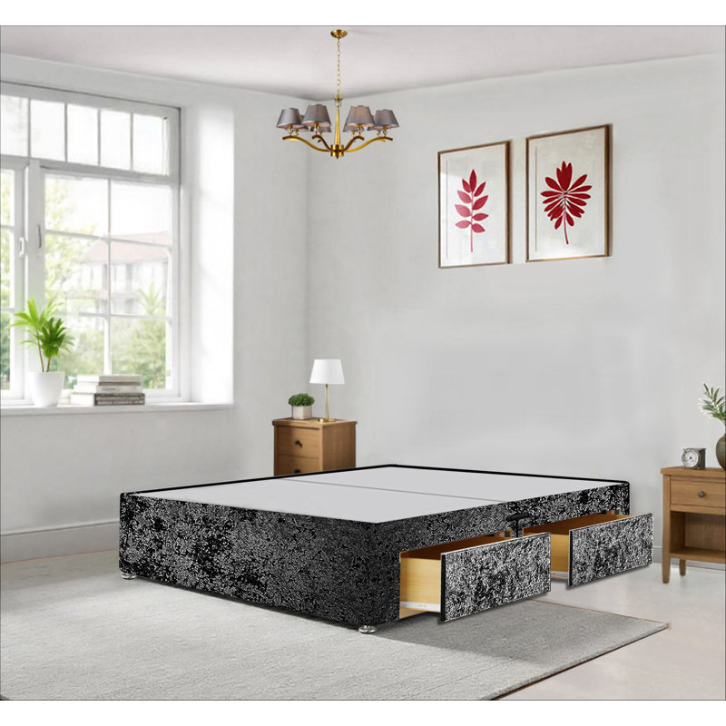 Upholstered Bed with Mattress, Small Double (4'), Black