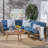 Bevelyn Acacia 5 - Person Patio Conversation Set with Cushions-1157164017