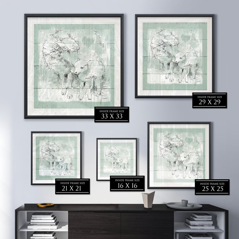 Gentle Lamb I - reproduction de cadre photo, H 17,5 po x l 17,5 po x P 1,5 po