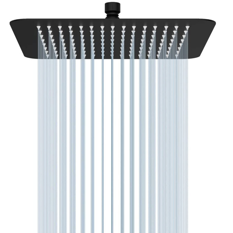 Pomme de douche fixe Rain, Noir mat
