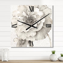 Hana - Floral repeat pattern home decor Clock for Sale by