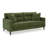 Bixy Sofa, 2 Accent Throw Pillows, 79 Inch Green Tufted Polyester