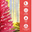 Arbre de Noël doré 4 pi avec 50 lumières UL et 122 pointes en PVC - Arbre de Noël artificiel pré-éclairé pour la décoration intérieure, petit espace, plateau de table, appartement ou bureau, rouge