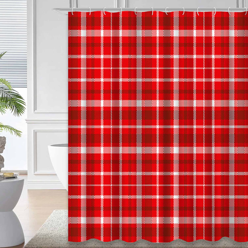 Rideau de douche Tartan, L 72 po x l 84 po