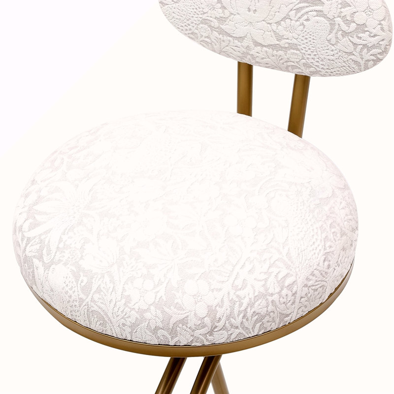 Ensemble de 2 tabourets de bar en forme de S avec tabourets de bar rembourrés à imprimé floral et tabouret à hauteur de comptoir pour îlot de cuisine