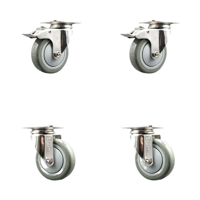 Polyurethane Casters, Gray