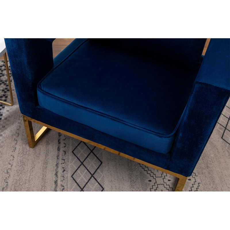 Fauteuil d'appoint rembourré Lenola, Bleu