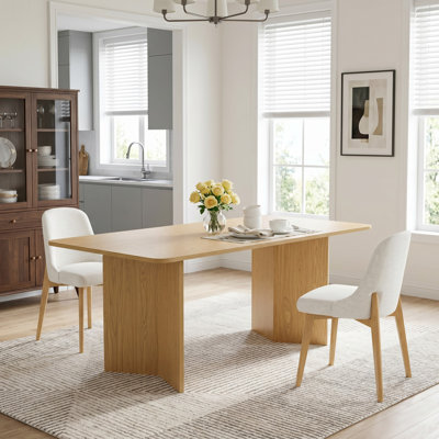 Ensemble de table de salle à manger rectangulaire 67 po avec 2 chaises rembourrées 3 pièces