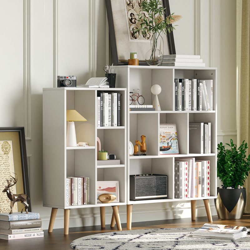 Bibliothèque Marlik, Blanc grandiose, (5 tablettes) H 36,5 po x l 19,7 po x P 9,4 po