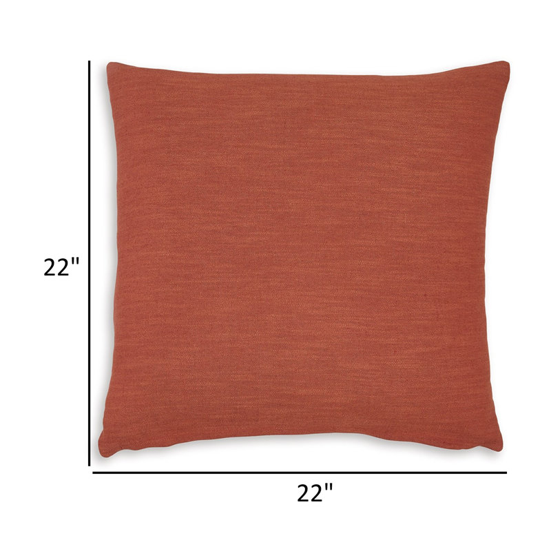 Ensemble de 4 coussins décoratifs en lin brun rouille Ina