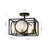  4-light Black Square Semi Flush Mount