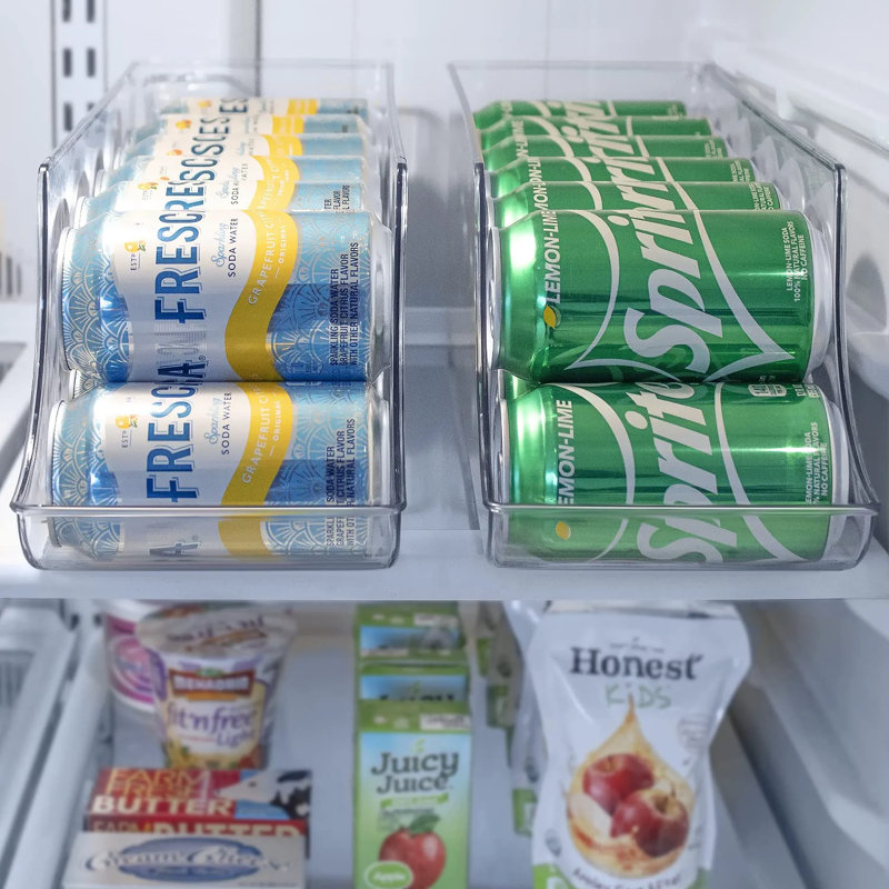 Sorbus Can Dispenser For Refrigerator - 12 Can Fridge Organizer Rotation System Rack (2-Pack)