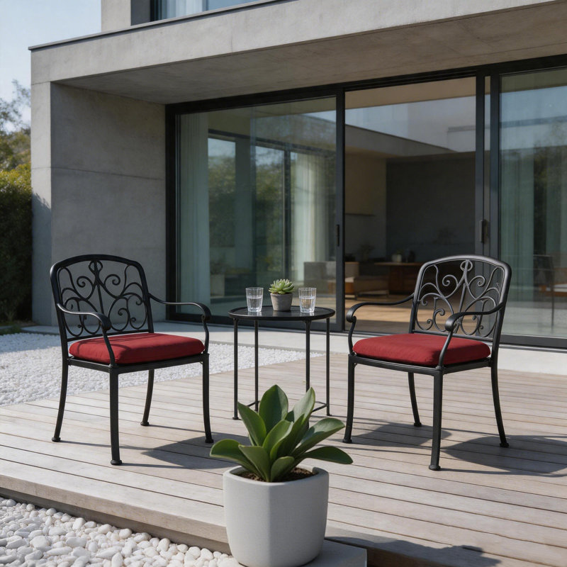 Coussins de chaise d'extérieur / d'intérieur 18,5 po x 18,5 po (ensemble de 4) - Conception résistante à l'eau, Red