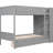 Twin Over Bunk Bed In Gray With Functional Cabinetry - 2 Drawers And Multi-Layer Cabinet Storage-1520169757-1520169756