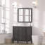 Meuble-lavabo 35,5 po, noir, lavabo en résine, armoire spacieuse, charnières, surface imperméable, tiroirs de style américain,