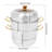 3 Tier Steamer Composite Steel Dumpling Steamer Multi Pot with Handles