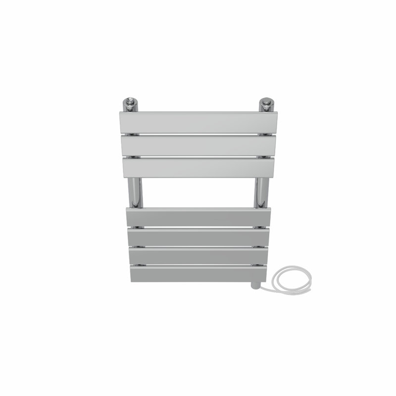 Dairius Flat Panel Towel Rail Heated Towel Rails, 65cm H x 40cm W x 6.2cm D, Chrome