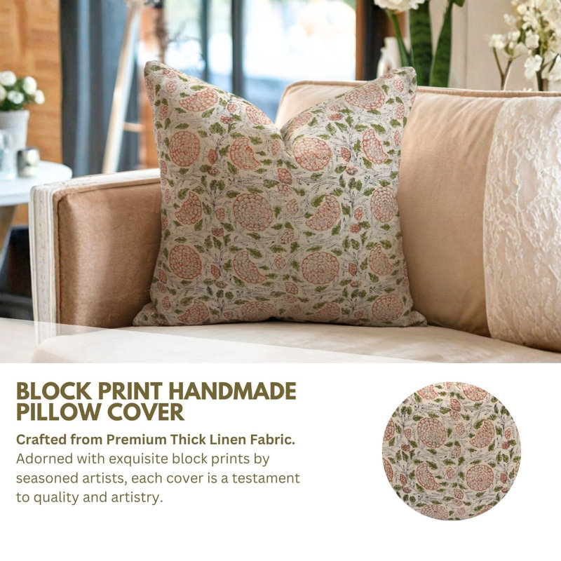 Linen Square Indoor/Outdoor Pillow Cover, 14" x 14"