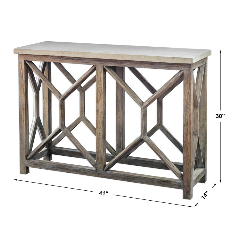 Charma 41'' Stone Top Console Table