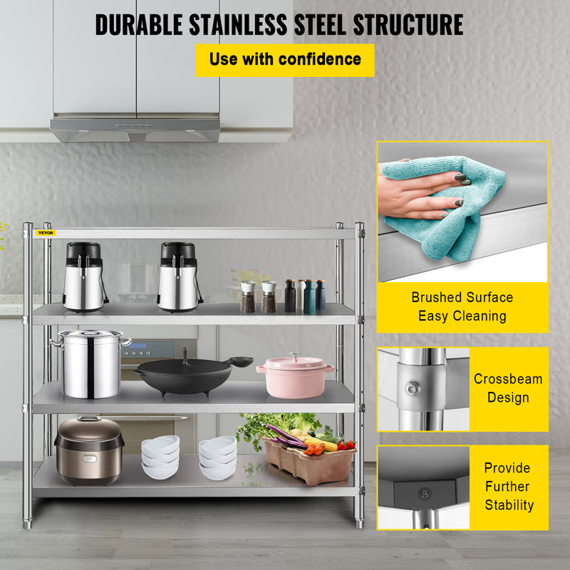 60'' W Metal Height -Adjustable Storage Rack, 60" x 60" x 18.5"