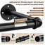 96cm Industrial Pipe Wall Mounted Clothes Rail, Black Hanging Rod, Multi-use Storage Rack for Bedroom Closet Laundry Room
