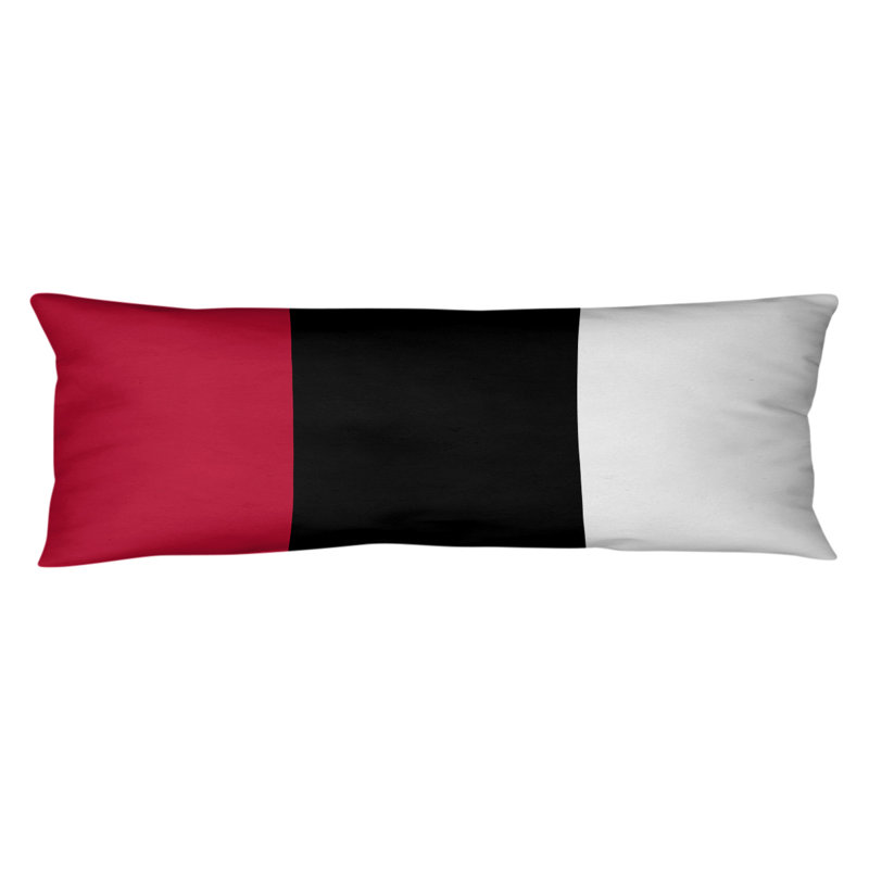 Oreiller pour le corps en polyester 20 po x 54 po Adel, Rouge / Noir