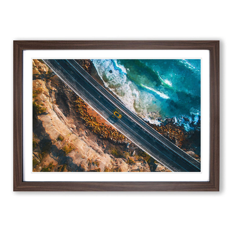 Driving - Picture Frame Graphic Art Print, Walnut Framed, 27cm H x 36cm W x 2cm D