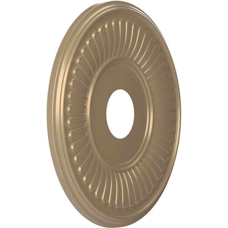 Médaillon de plafond Berkshire en PVC thermoformé, H 16 po x l 16 po x P 1 po, Brume métallique universelle Universal